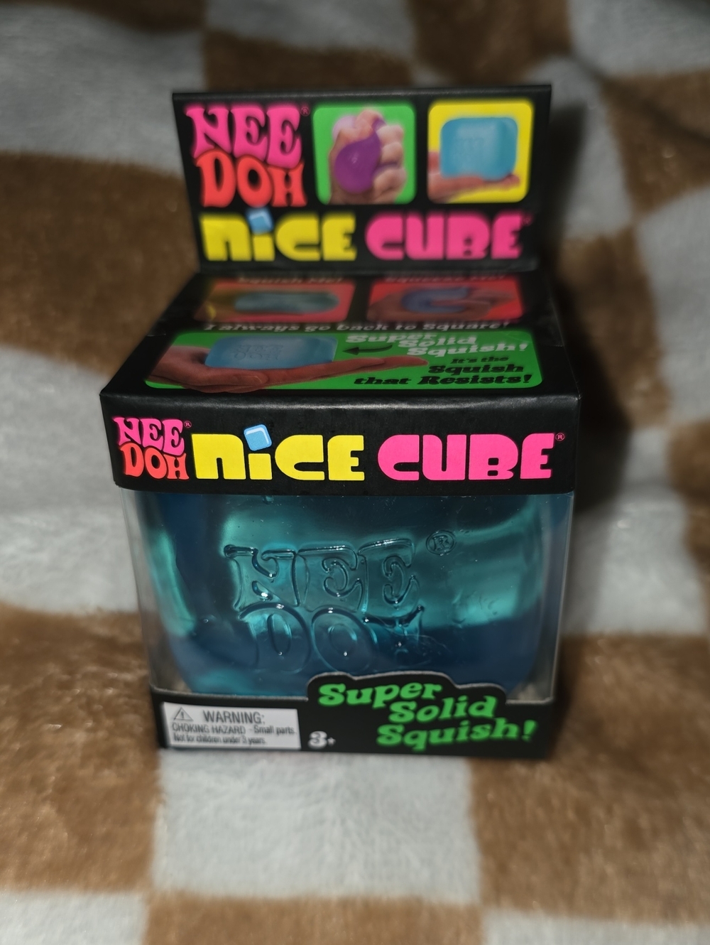 NeeDoh Nice Cube Super Solid Squish - Teal Blue